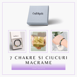 Bratara Handmade Reglabila cu Margele 6mm pentru Cele 7 Chakre si Ciucuri Macrame