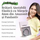 Bratara Elastica cu Margele 8mm din Amazonit Natural si Pandantiv Buddha