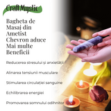 Bagheta de Masaj 10 cm din Ametist Chevron Natural