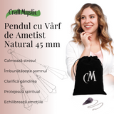 Pendul de Radiestezie cu Varf de Ametist Natural 45 mm