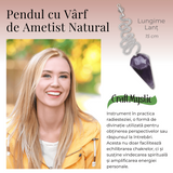 Pendul de Radiestezie cu Varf de Ametist Natural 45 mm