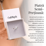  Inel Reglabil din Argint 925 cu Piatra Naturala de Acvamarin