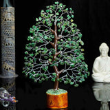 Arbore 25 cm cu pietricele semipretioase din Aventurin Verde - Copacel Terapeutic pentru Echilibru si Bunastare - Decor Feng Shui pentru Acasa si Birou - Cadou pentru Noroc si Prosperitate