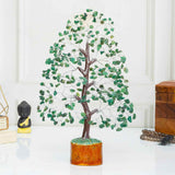 Arbore 25 cm cu pietricele semipretioase din Aventurin Verde - Copacel Terapeutic pentru Echilibru si Bunastare - Decor Feng Shui pentru Acasa si Birou - Cadou pentru Noroc si Prosperitate