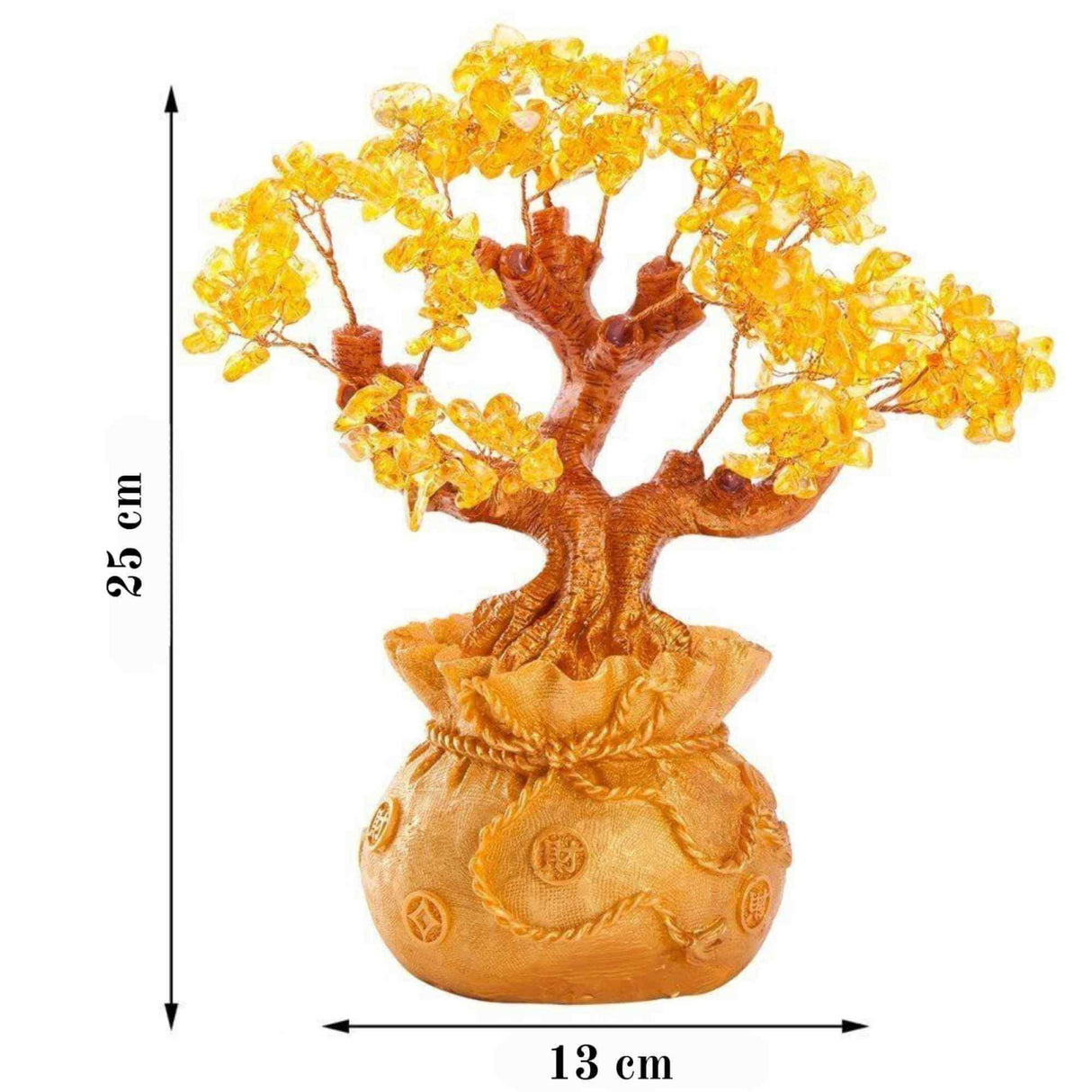 Bonsai cu cristale naturale citrin, supranumit "copacul banilor" - Copacelul cu inaltimea de 25 cm reprezinta cadoul perfect pentru prosperitate, succes, energie pozitiva