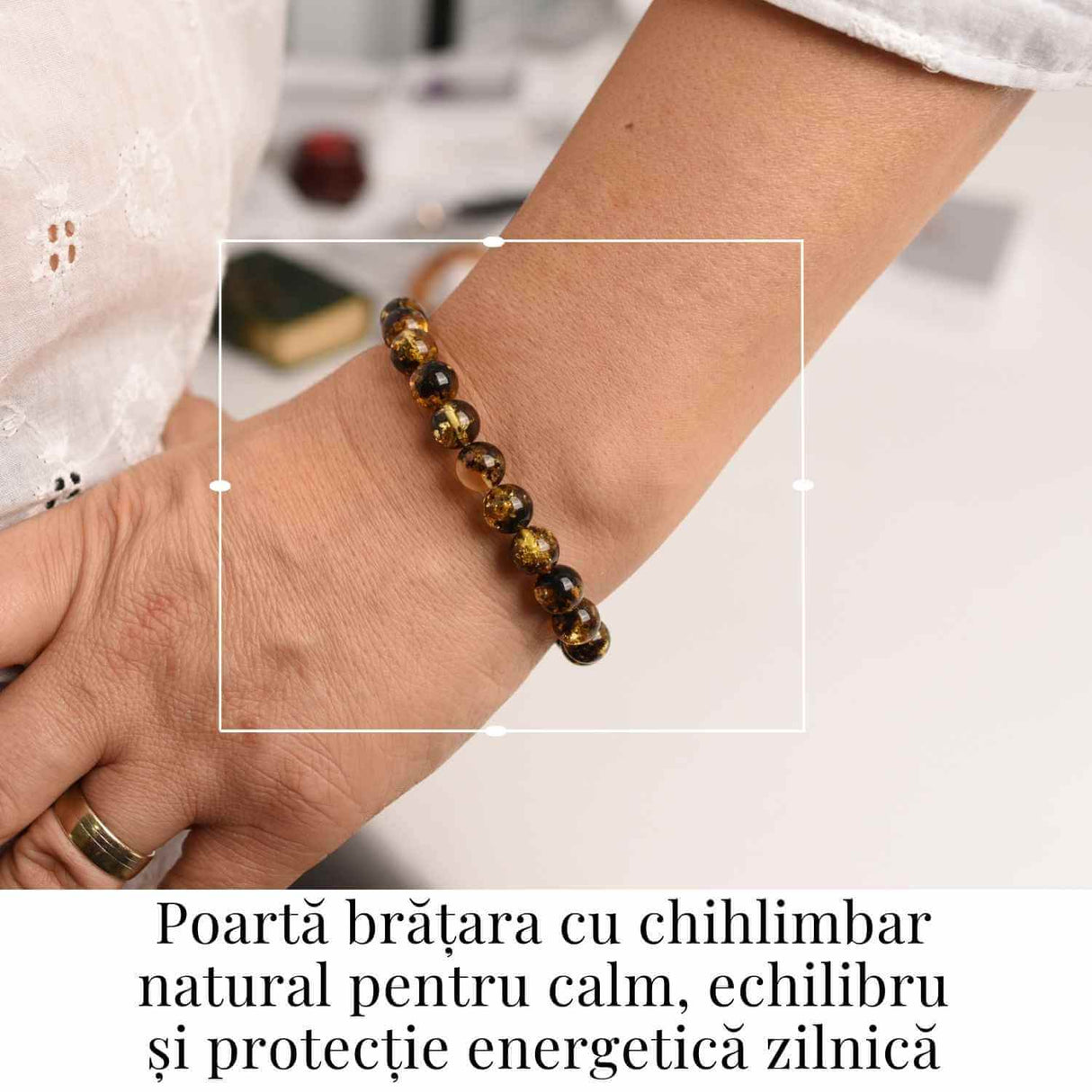 Bratara elastica 9 mm Chihlimbar Amber autentic – Protectie si energie pozitiva