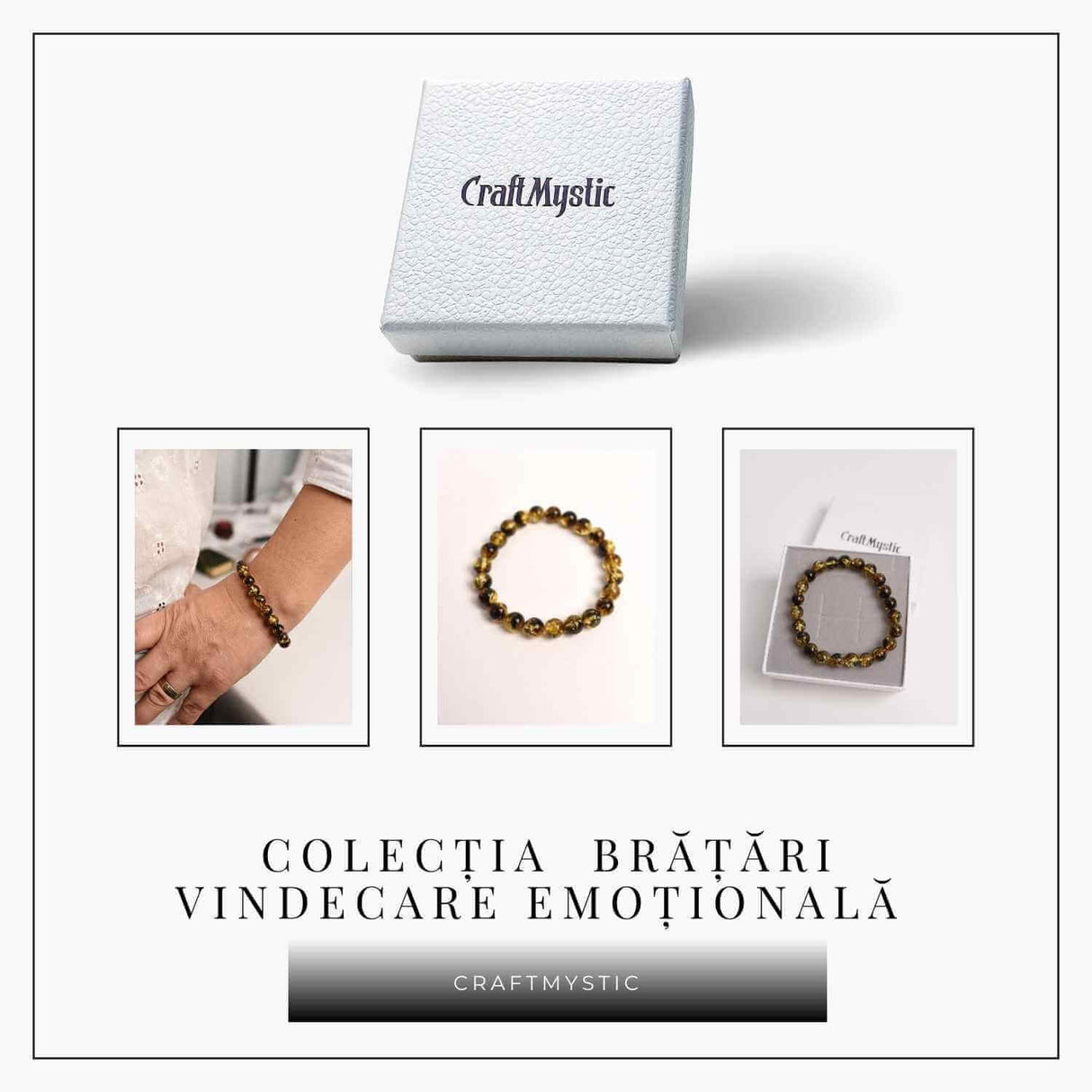 Bratara elastica 9 mm Chihlimbar Amber autentic – Protectie si energie pozitiva