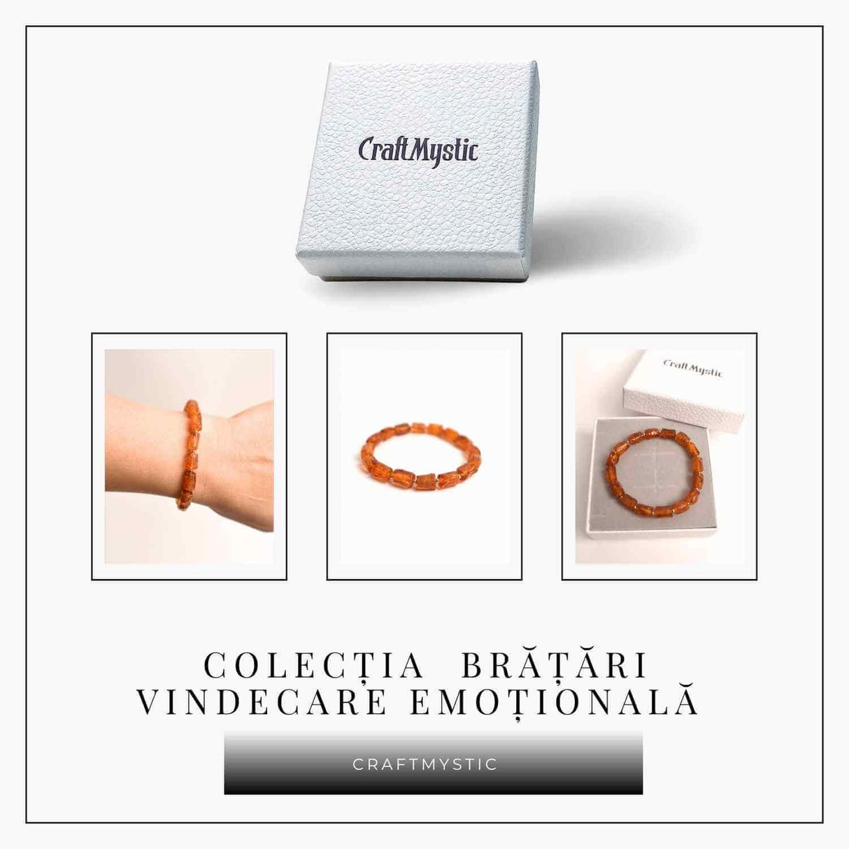 Bratara cu margele ovale 13mm de chihlimbar – Protectie si energie