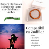 Bratara cu margele ovale 13mm de chihlimbar – Protectie si energie
