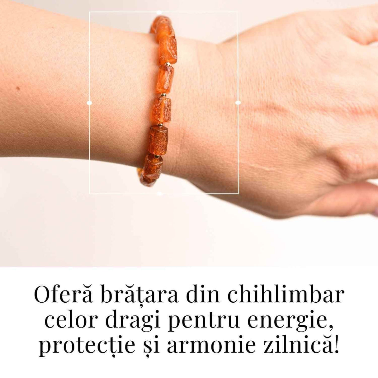 Bratara cu margele ovale 13mm de chihlimbar – Protectie si energie