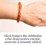 Bratara cu margele ovale 13mm de chihlimbar – Protectie si energie