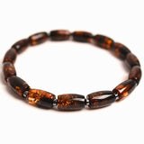 Bratara elastica Chihlimbar Amber cu margele si distantieri gri – Protectie si armonie