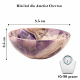 Mini Bol de Cristal natural din Ametist - 8,5 cm Castron din Piatra Semipretioasa pentru Decor, Incarcare si curatare