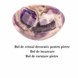 Mini Bol de Cristal natural din Ametist - 8,5 cm Castron din Piatra Semipretioasa pentru Decor, Incarcare si curatare