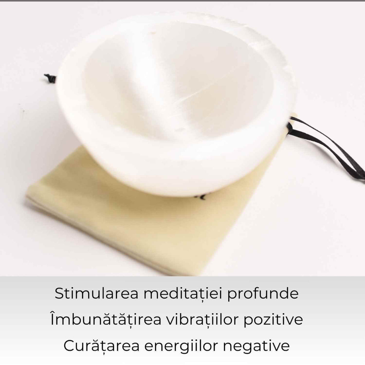 Bol solid de Selenit pentru Echilibru Energetic – Curatare, Calm si Armonie