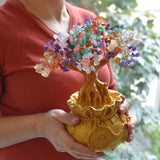 Bonsai cu cristale naturale mixte, supranumit "copacul banilor" - Copacelul cu inaltimea de 25 cm reprezinta cadoul perfect pentru prosperitate, succes, Feng Shui"