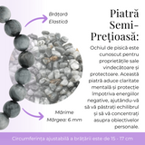 Bratara Elastica cu Margele 6mm din Ochi de Pisica Semipretios Natural