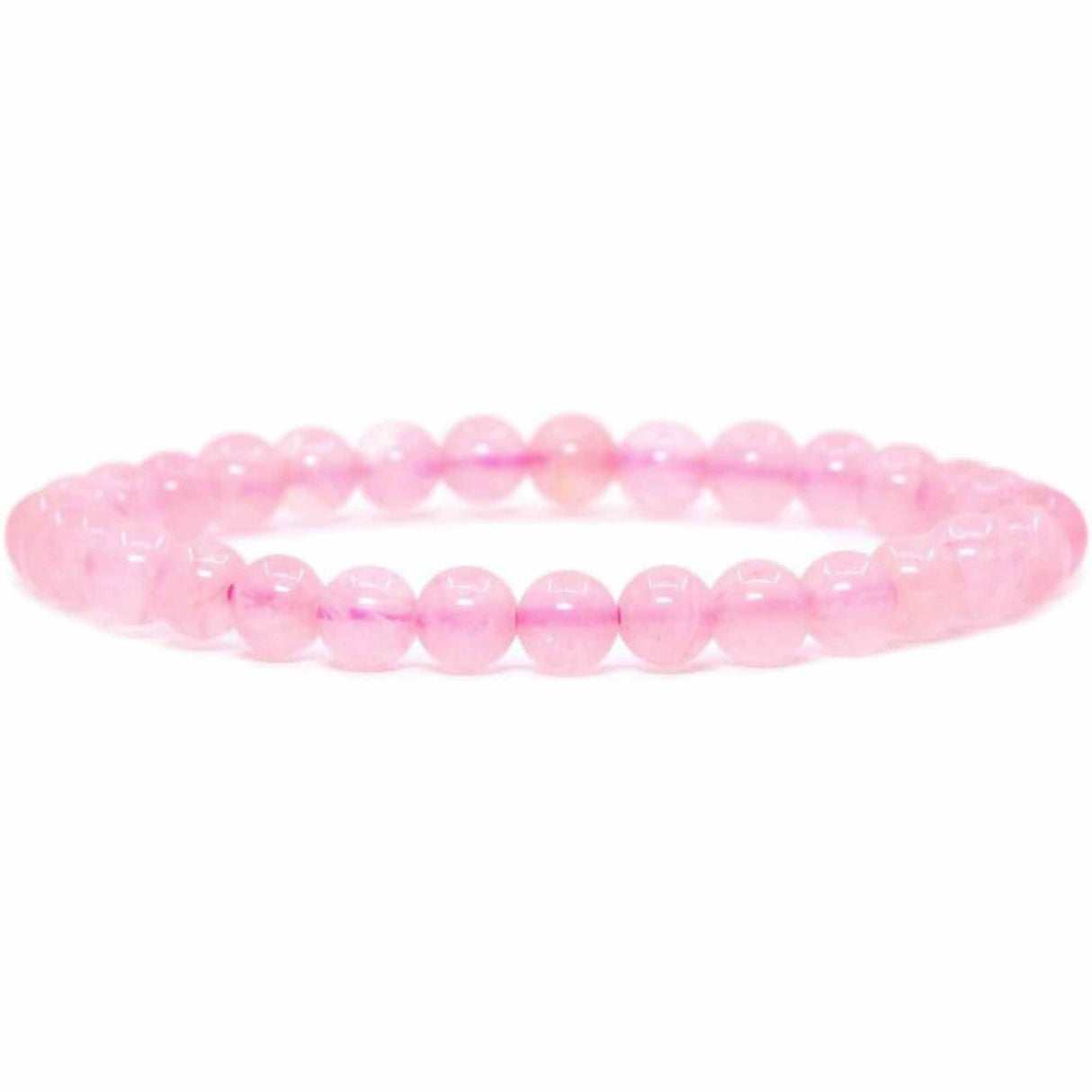 Bratara Elastica cu Margele 6mm din Cuart Roz Semipretios
