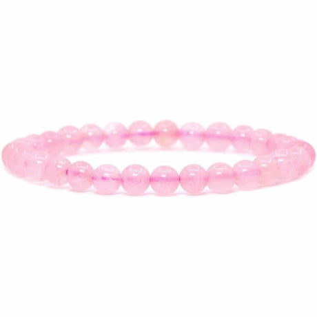 Bratara Elastica cu Margele 6mm din Cuart Roz Semipretios