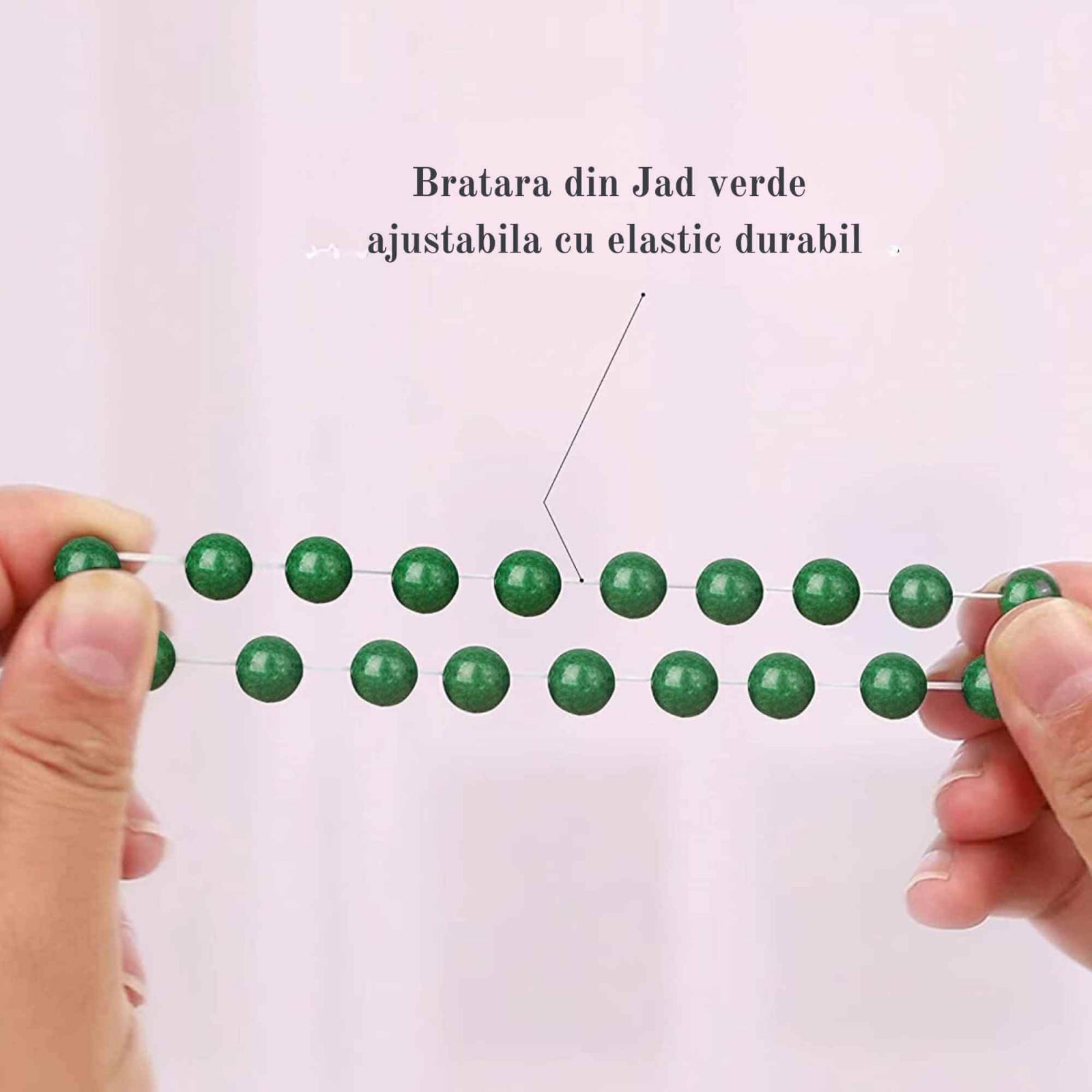 Bratara de jad cu margele de 8 mm pentru femei si barbati - Aduce noroc, bogatie, prosperitate