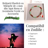 Bratara Agat rosu si aventurin verde accesoriu mix- eleganta si noroc