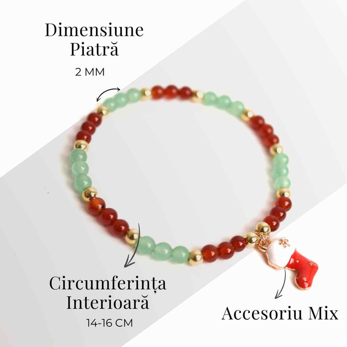 Bratara Agat rosu si aventurin verde accesoriu mix- eleganta si noroc
