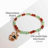 Bratara Agat Rosu si Aventurin Verde, Accesoriu Mixt – Echilibru si Noroc
