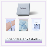Bratara ajustabila cu Acvamarin natural pe sfoara, pentru calm si echilibru