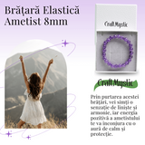 Bratara Eleganta Elastica cu Margele de 8mm Ametist Fatetat - Un Punct de Echilibru in Viata Ta