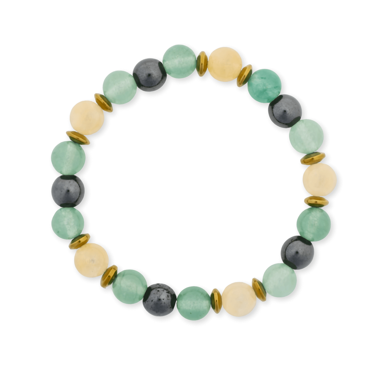 Bratara Elastica Energetizanta cu Margele 8mm din Citrin, Aventurin Verde si Hematit - Harmonie si Echilibru