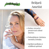 Bratara dubla metalica aurie cu ametist natural pentru calm si claritate mentala