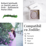 Bratara spirituala cu ametist 4mm si perle – Rafinament purtat zilnic