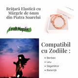 Bratara cu piatra soarelui 6mm ajustabila – Incredere si Energie