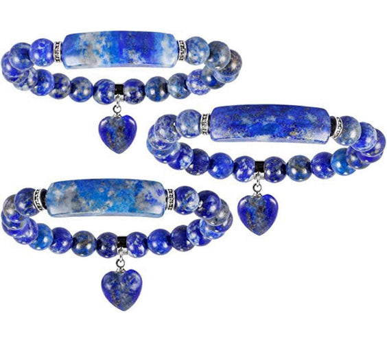 Bratara cu pietre semipretioase margele 8mm ochi de Lapis Lazuli natural cu pigment culoare: Calmarea stresului si a anxietatii