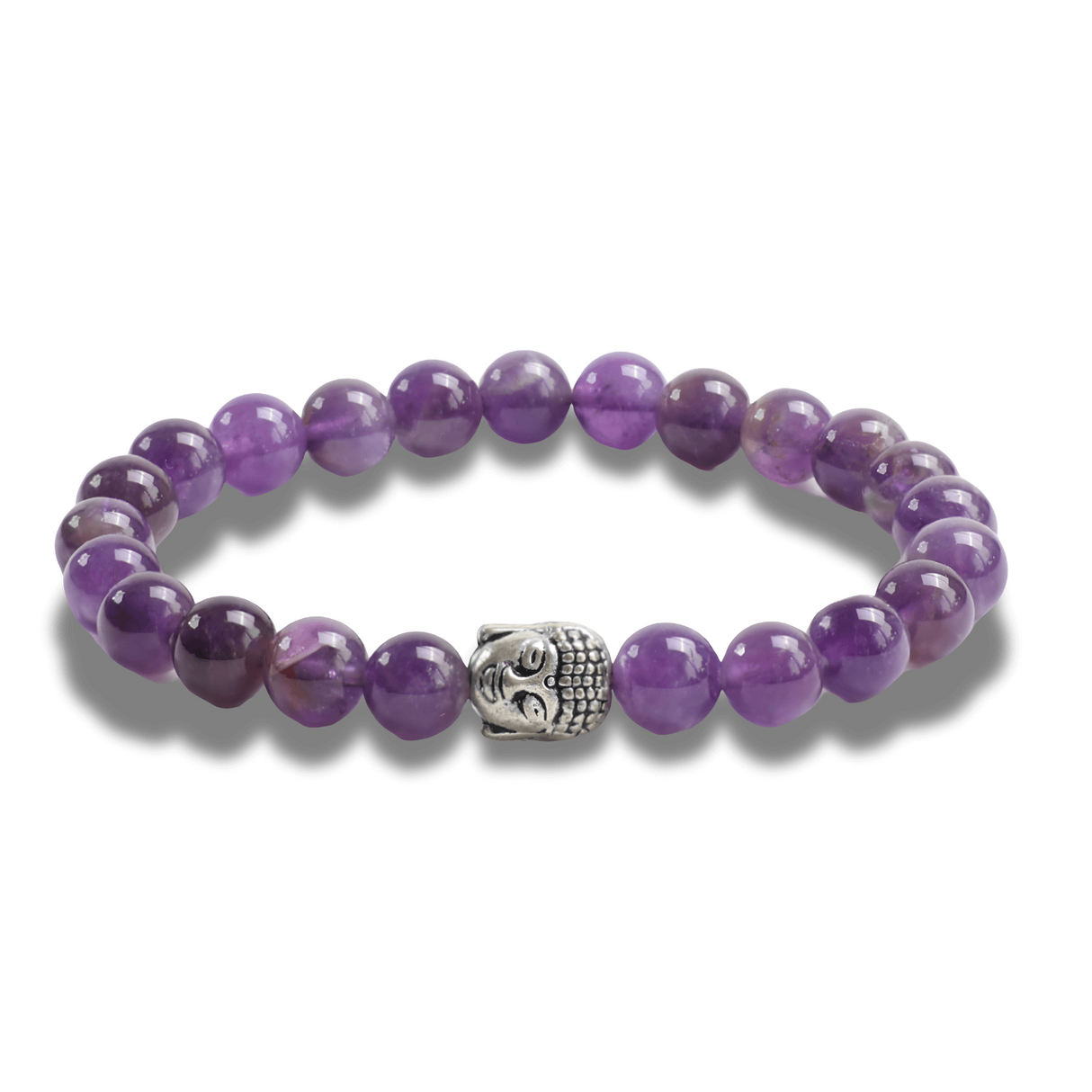 Bratara Reiki Ametist Natural 8mm cu Accesoriu Buddha