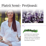 Bratara Reiki Ametist Natural 8mm cu Accesoriu Buddha
