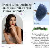 Bratara din Labradorit cu piatra 3.5-4 cm aurie pentru Protectie energetica