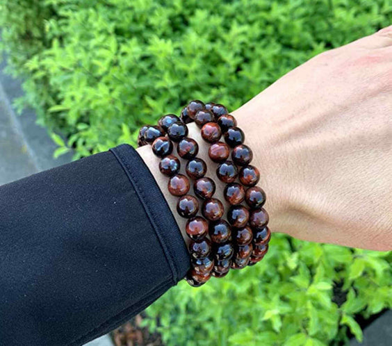 Bratara din piatra semipretioasa Ochi de Tigru Rosu Dragon's Eye - Stimulare, Incredere si Armonie intr-un Accesoriu Atragator
