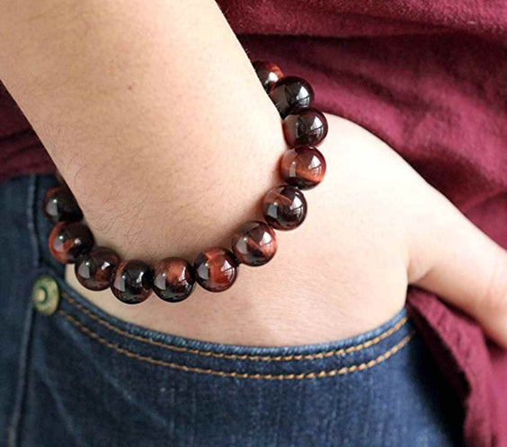 Bratara din piatra semipretioasa Ochi de Tigru Rosu Dragon's Eye - Stimulare, Incredere si Armonie intr-un Accesoriu Atragator
