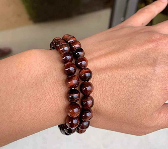 Bratara din piatra semipretioasa Ochi de Tigru Rosu Dragon's Eye - Stimulare, Incredere si Armonie intr-un Accesoriu Atragator
