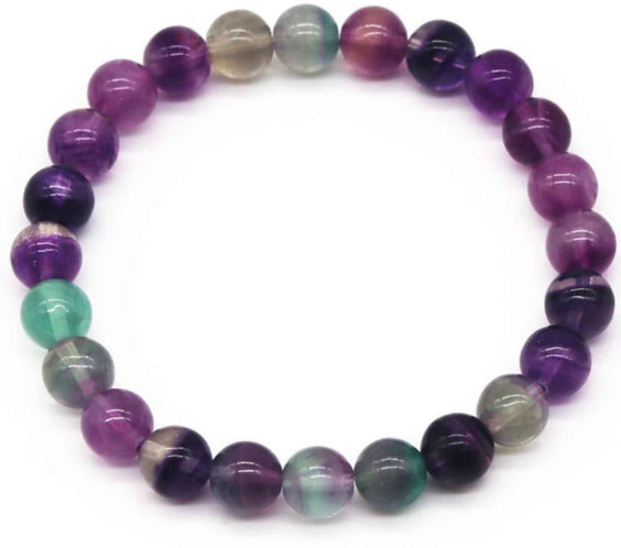 Bratara curcubeu din cristale semipretiose Fluorit 9MM Cadou bijuterii cristal chakra natural