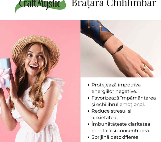 Bratara metalica ajustabila cu turmalina neagra pentru protectie energetica
