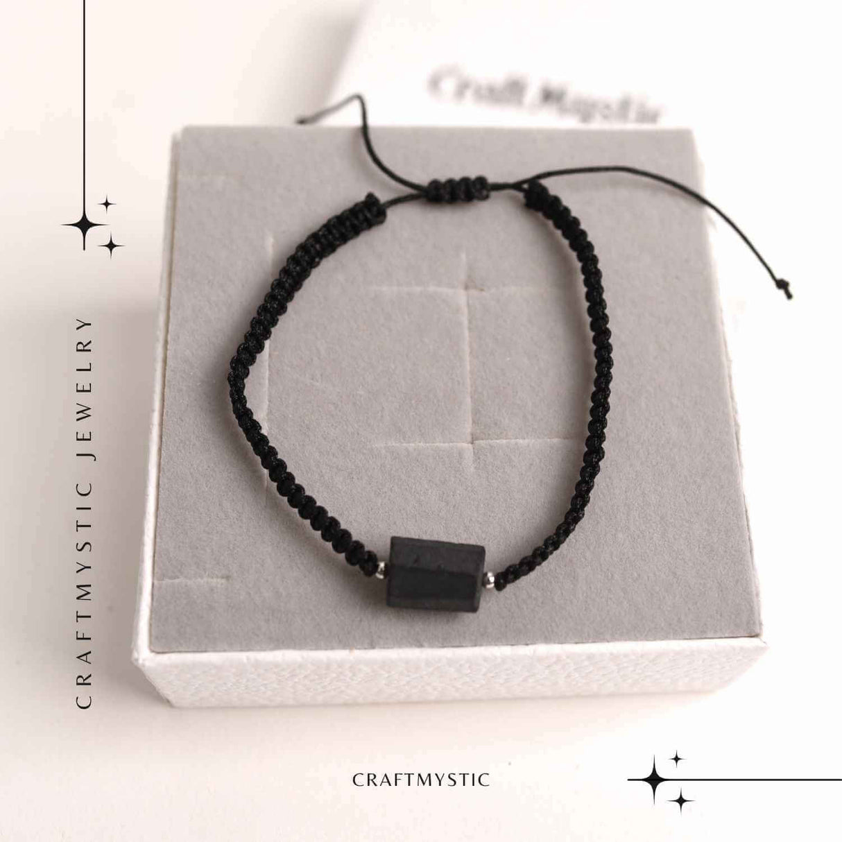 Bratara macrame cu turmalina neagra pentru protectie energetica