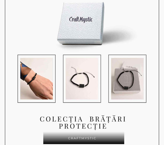 Bratara macrame cu turmalina neagra pentru protectie energetica