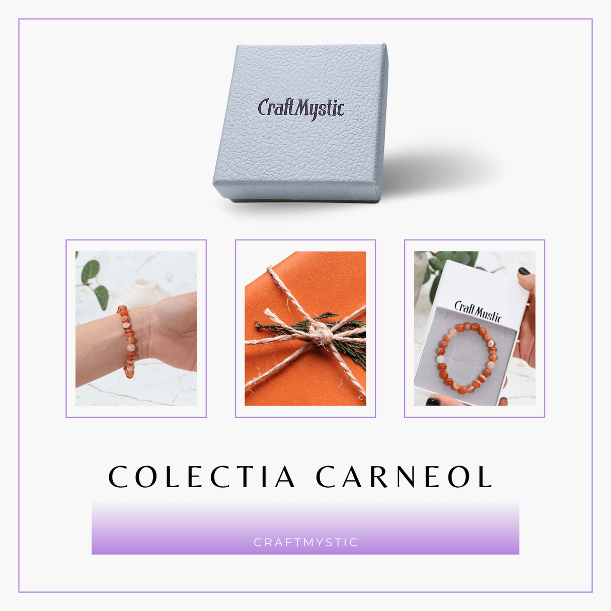 Bratara Elastica cu Margele de Carneol 8mm - Pulsul Creativitatii si Energiei