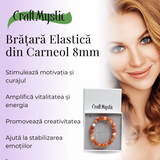 Bratara Elastica cu Margele de Carneol 8mm - Pulsul Creativitatii si Energiei