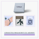 Bratara Elastica cu Margele Naturale de 4mm din Azurit cu Malachit, Protectie si Claritate