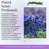Bratara Elastica cu Margele Naturale de 4mm din Azurit cu Malachit, Protectie si Claritate