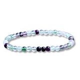 Bratara elastica cu margele 4mm Fluorit curcubeu - Claritate mentala