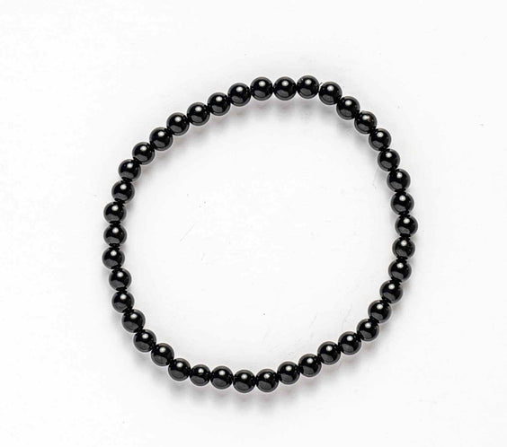 Bratara Elastica cu Margele 4mm din Turmalina Neagra – Protectie Energetica si impamantare
